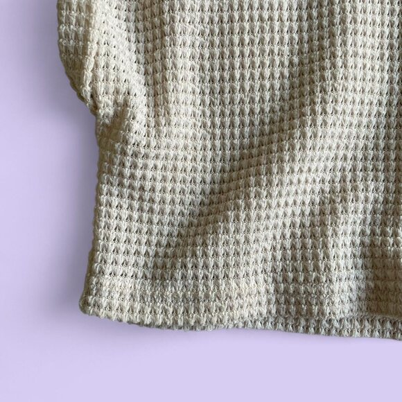 Cream Waffle Knit Cropped Top – Size M - Picture 5 of 8